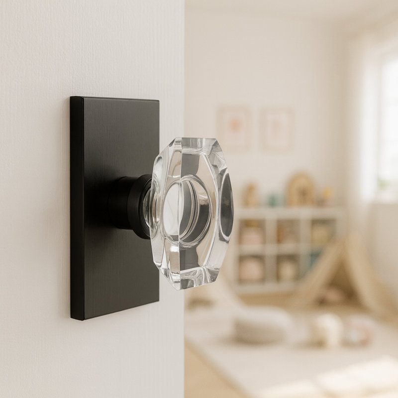 Bouton de porte avec rosette Lucent, Noir
