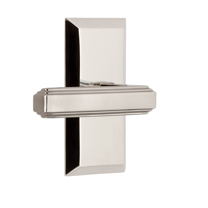 Grandeur Fifth Avenue Short Plate Single Dummy with Carré Lever, Polished Nickel, Left Handed