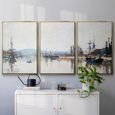 La seine sous Rouen, 1872 3 pièces