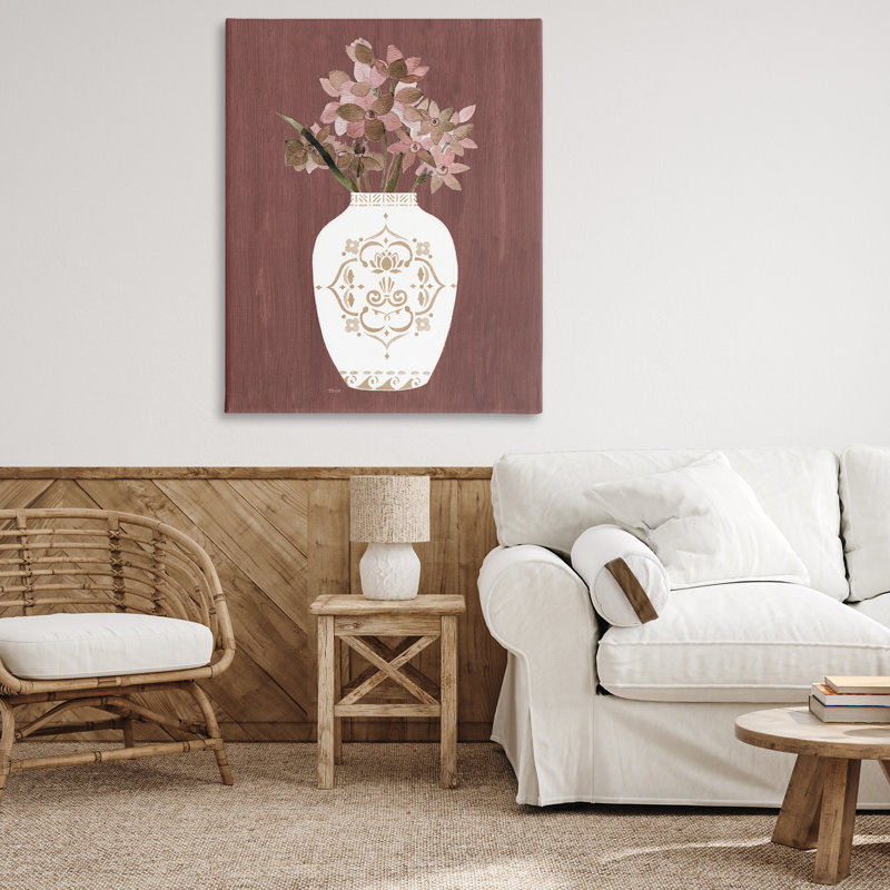 «Ornate Boho Vase», art mural par Janet Tava, H 48 po x l 36 po