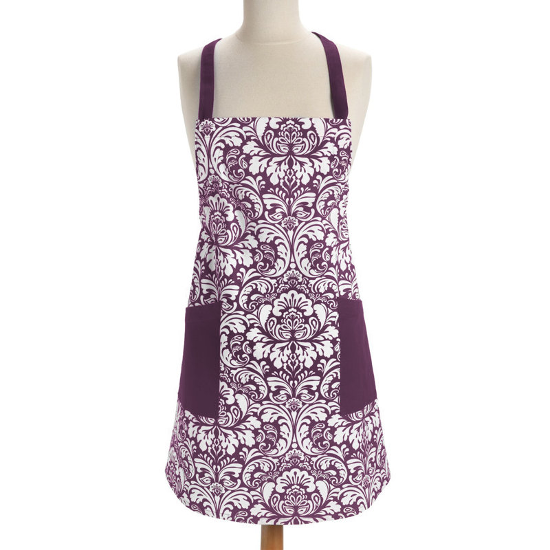 Angelia Bib Apron, Eggplant, Large