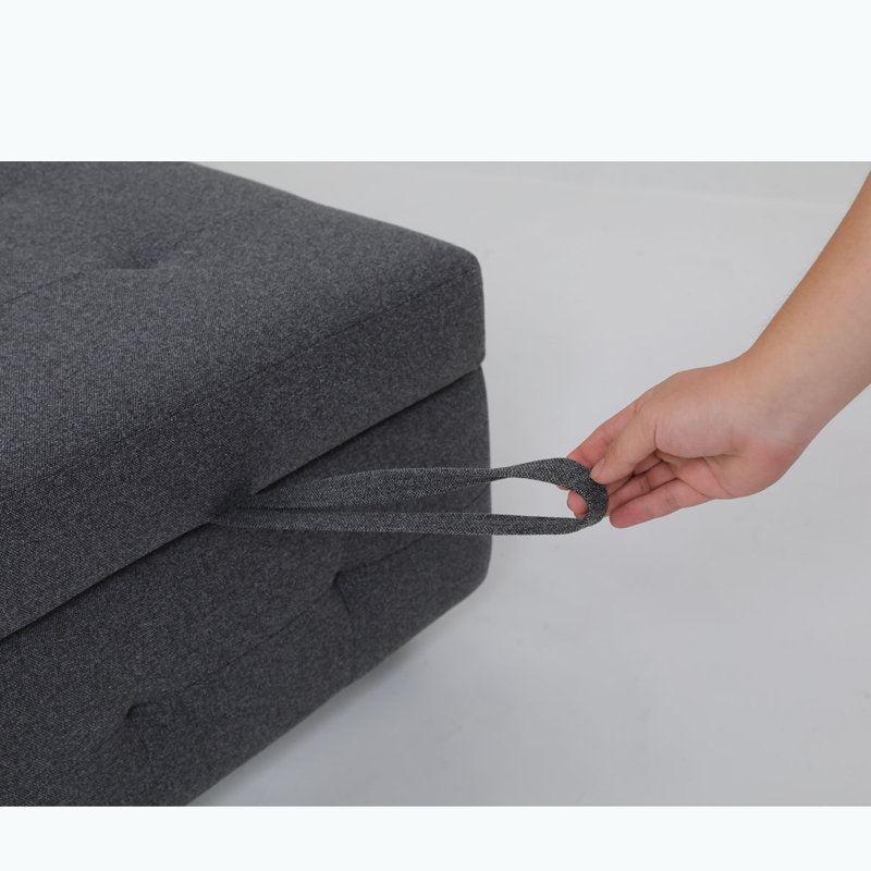 Convertible Chair Bed Pull Out Sleeper Chair, Gray Linen