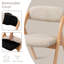 Chaises de salle à manger pliantes en bois empilables avec sièges rembourrés, ensemble de 2 avec housse amovible supplémentaire, crème-126061564