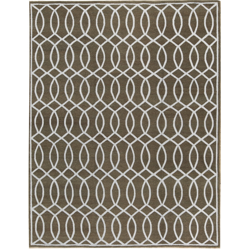 Geometric Area Rug in Dark Gray