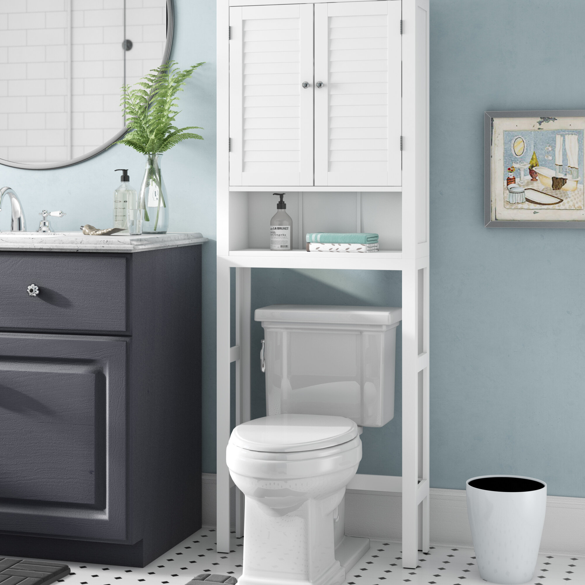 WELLAND Bathroom Over Toilet Storage Shelf, 2-Tier Bathroom