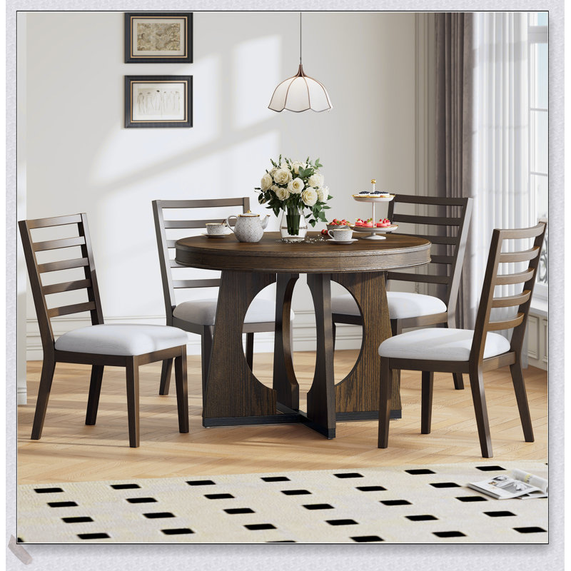 Ensemble de table de salle à manger 5 pièces de style européen classique, avec des sièges confortables et une conception peu encombrante pour les petites salles à manger