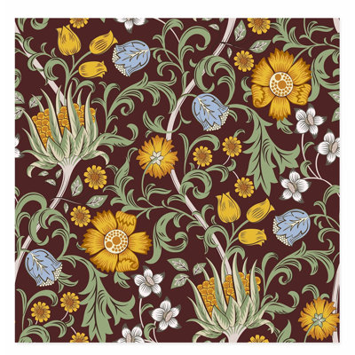 Motif floral de style William Morris, reproduction d'art classique sans cadre