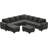 Shavera 8 - Piece Velvet Sectional Sofa Livingroom Coner Couch with 2 Storage Ottomans-1857524873