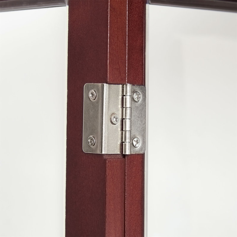 Cabinet Curio avec tablettes réglables et panneau arrière en miroir, Cerisier