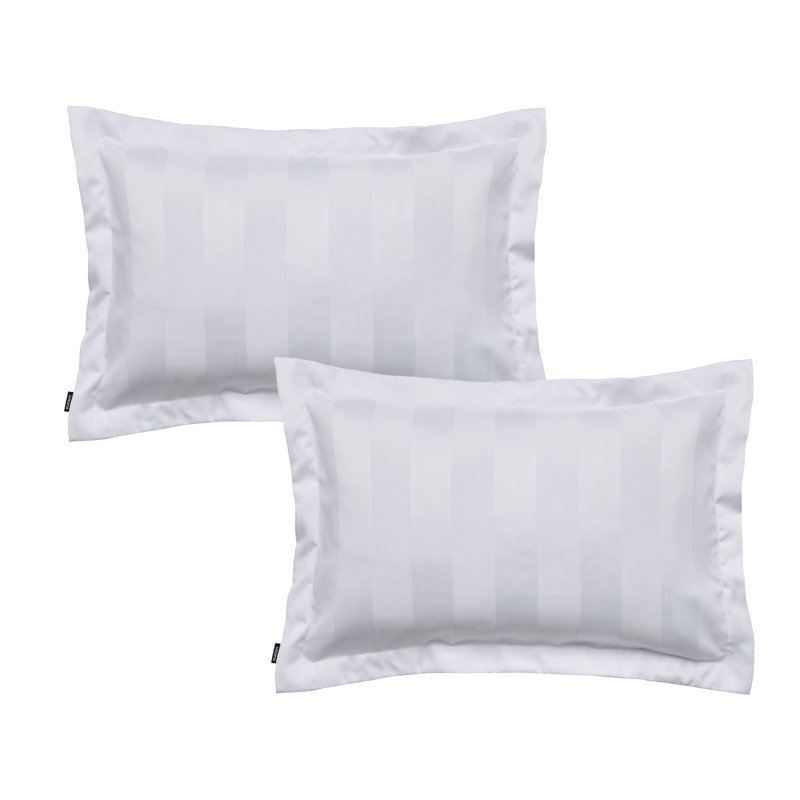 Soft Satin Stripe Oxford Pillowcase, White