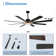 72" Large Modern Ceiling Fan w Wood Blades and LED Lights, Quiet DC Motor 6 Fan Speed w Remote