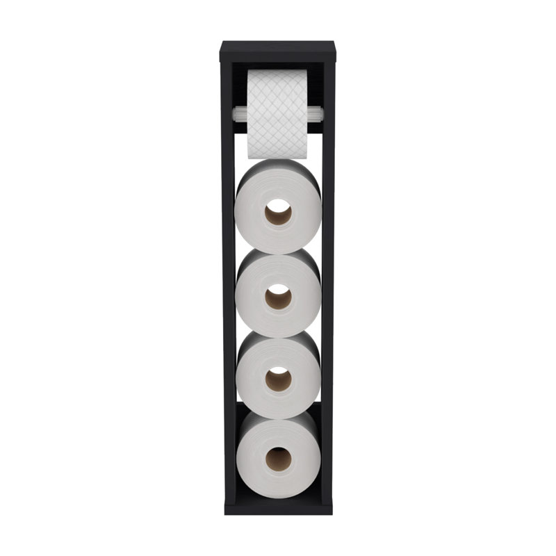 Bali 28-Inch Toilet Paper Holder Shelf Organizer with Multiple Roll Compartments, Black Wengue