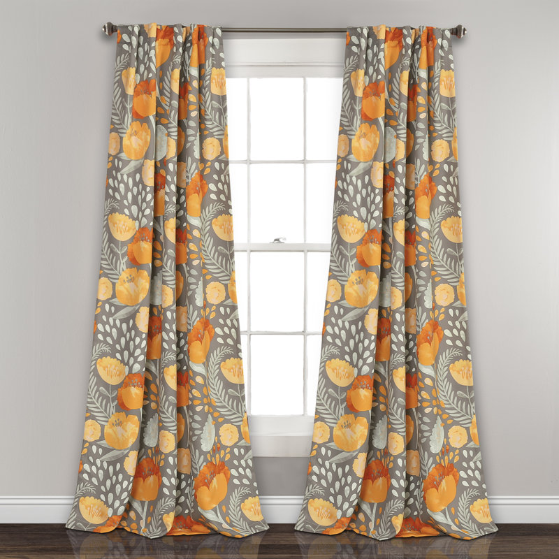 Room Darkening Curtain Pair, Yellow, 52" W x 108" L