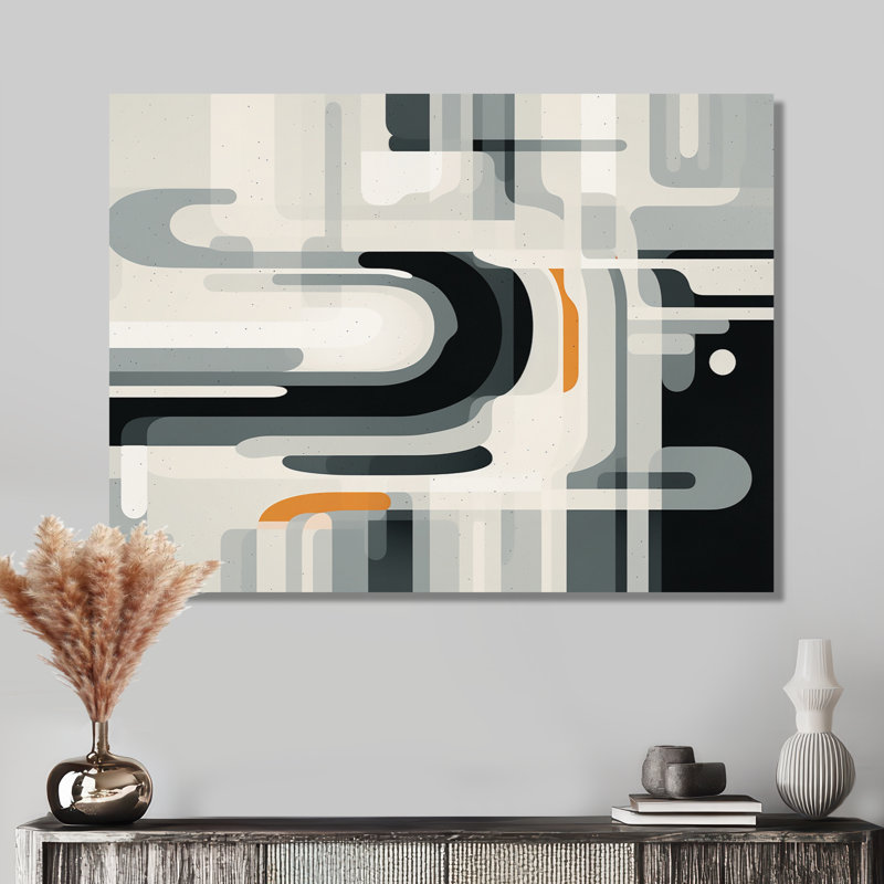 Mind Map A Touch Of Orange - Minimalisme, art mural, Toile tendue, H 30 po x l 40 po