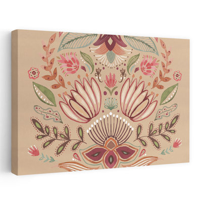 Floralscape II, floral contemporain, blanc et brun chalet