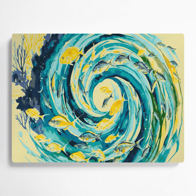 Art mural hawaïen contemporain en poisson brun, H 12 po x l 18 po