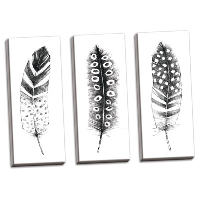 " Spirit Feather VII, Spirit Feather VIIIa and Spirit Feather VIIIb " 3 Piece Art Graphic Art Print