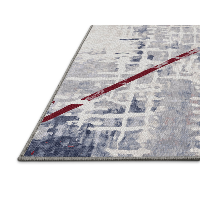 Machine Washable Gray Area Rug, Square 8'