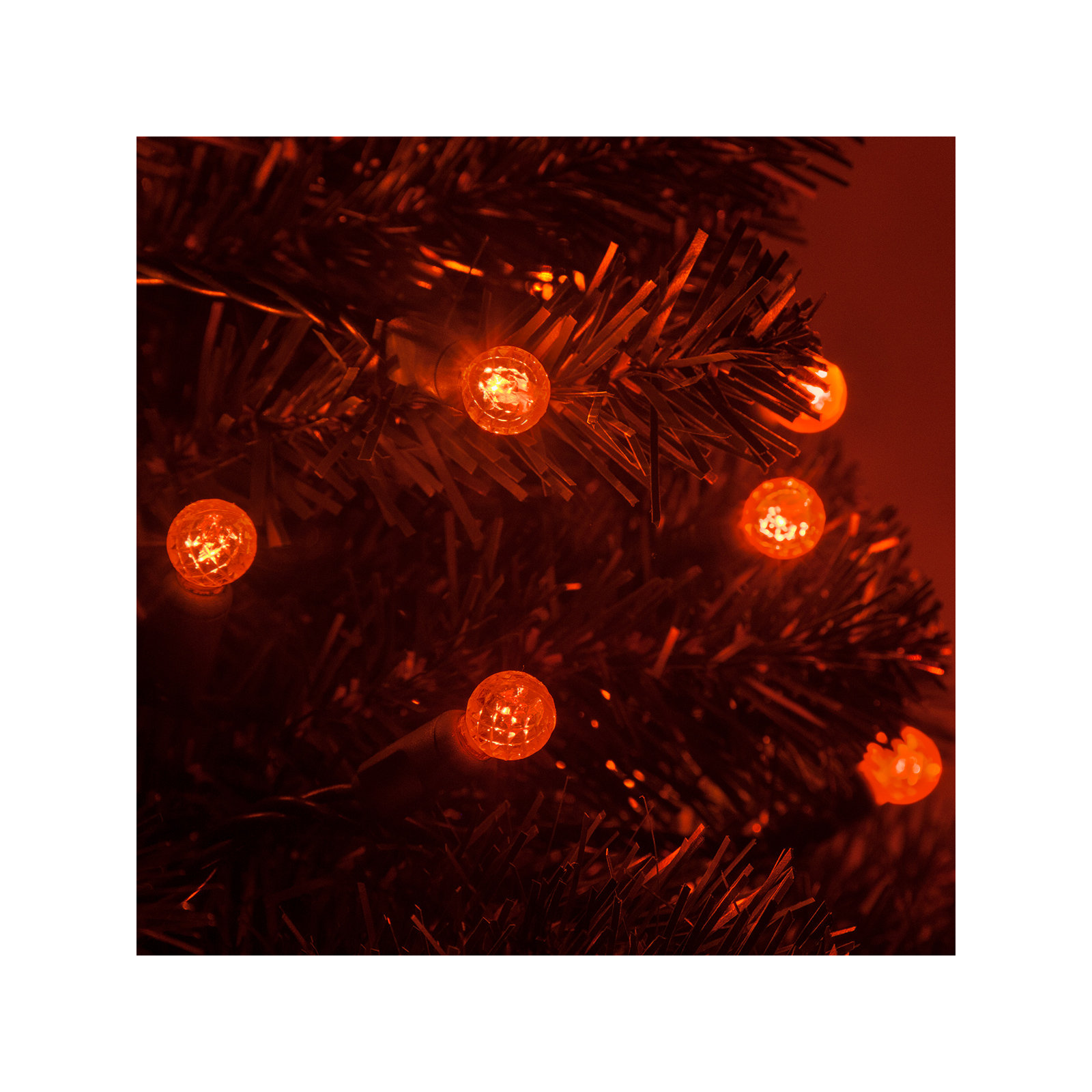 70 Light LED Mini Globe String Lights, Amber/Orange