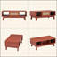 Table basse, tables de salon de style Mid-Century avec rangement, carré moderne avec tiroir en rotin, table de salon en bois avec pieds en bois massif-1646113921
