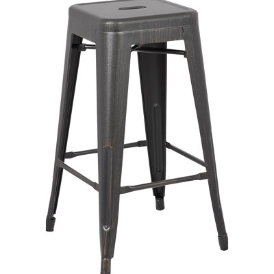Paquet de 2 tabourets de bar sans dossier Art, siège de 30 po, tabourets ABS + PC noirs, empilables pour économiser de l'espace, cuisine et espaces idéaux, 13 lb par tabouret en métal de 2, couleur standard vieillie, poids facile à manipuler,