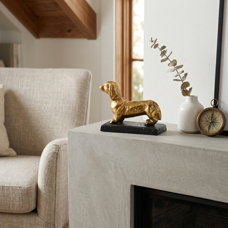 Figurine de chien teckel en fonte Motley