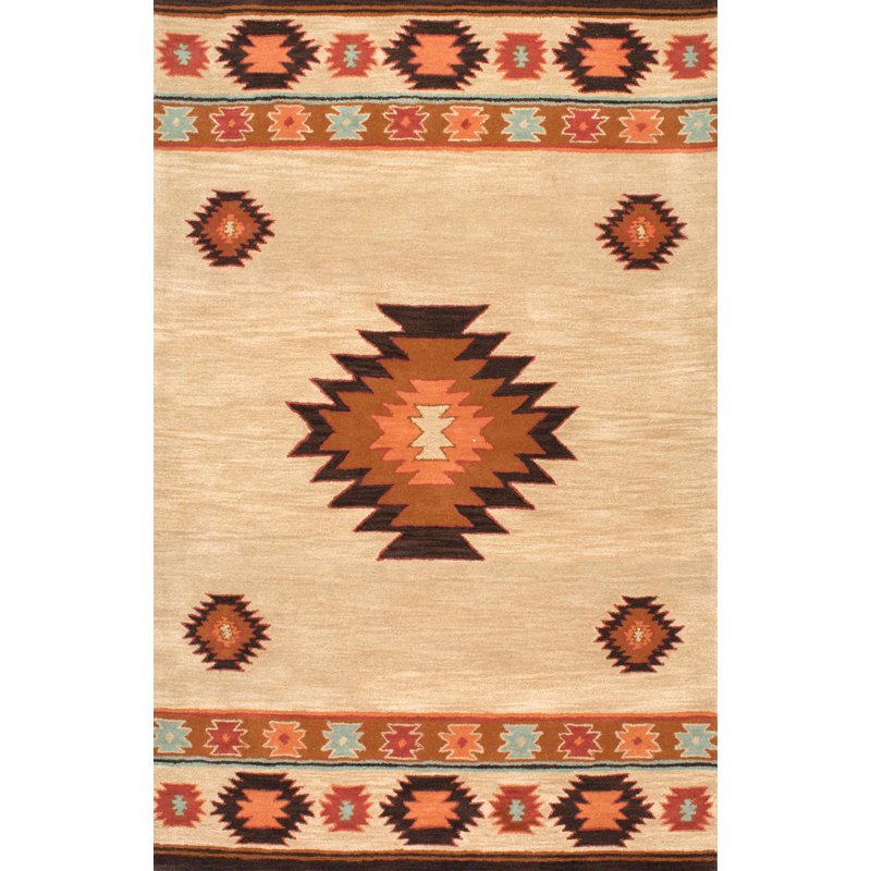 Southwestern Wool Hand Woven Area Rug, Rectangle 229 x 290cm