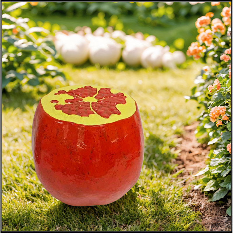 Tabouret de fruit de grenade, tabouret surdimensionné en résine de 13,4 po, table d'appoint, décorations d'intérieur pour jardin, mobilier d'extérieur polyvalent