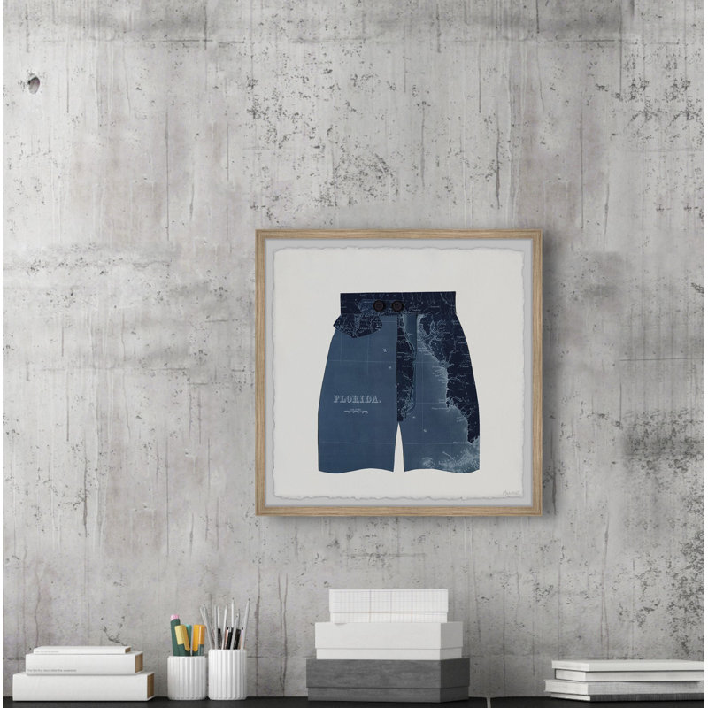 Long Shorts de bain - Impression sur papier encadré, H 32 po x l 32 po x P 1,5 po