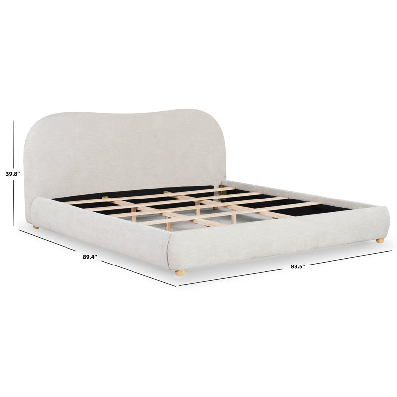 Lizzy Upholstered Bed, Natural/Beige, King