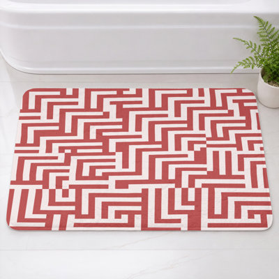 Maze Geometric Pattern Bath Mat