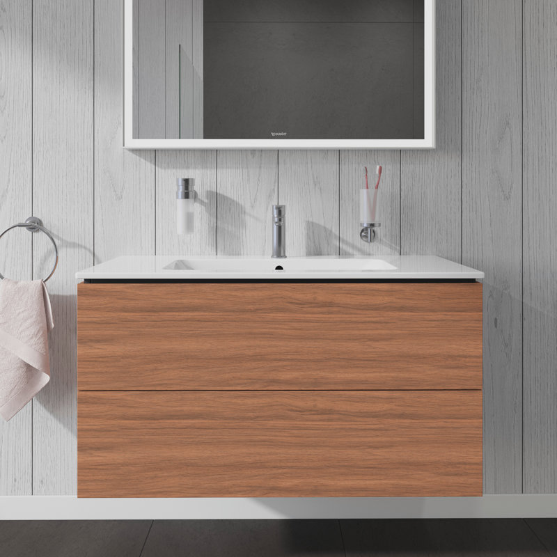 Base de meuble-lavabo simple murale Duravit seulement - noyer naturel (lavabo non inclus), Noyer naturel