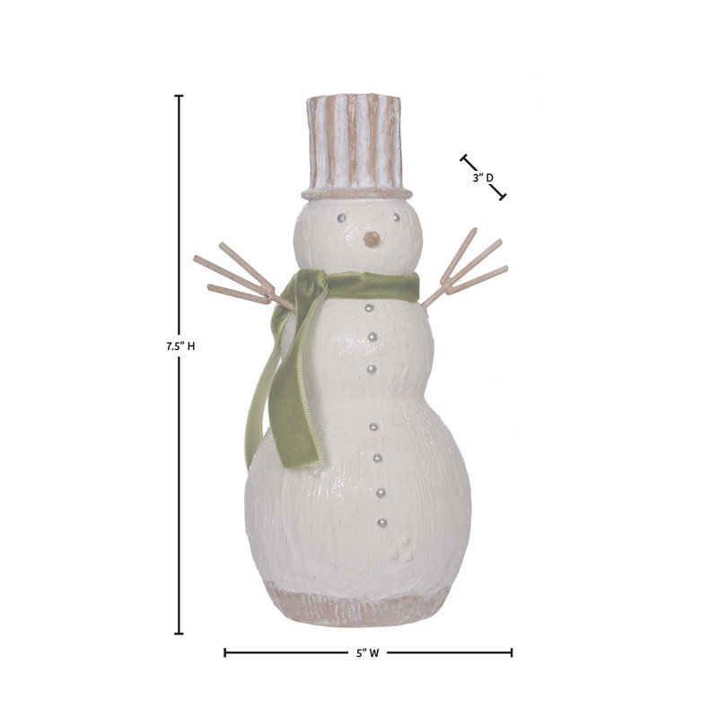 Bonhomme de neige en résine 8,5 po avec écharpe