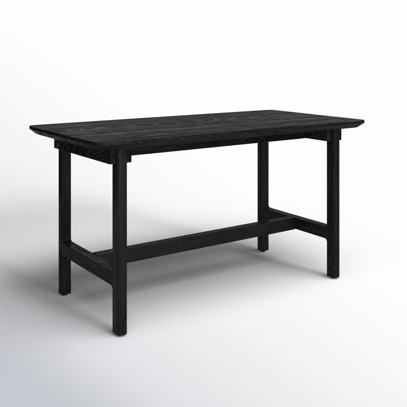 Dawn 66.93'' Teak Outdoor Bar Table, Black