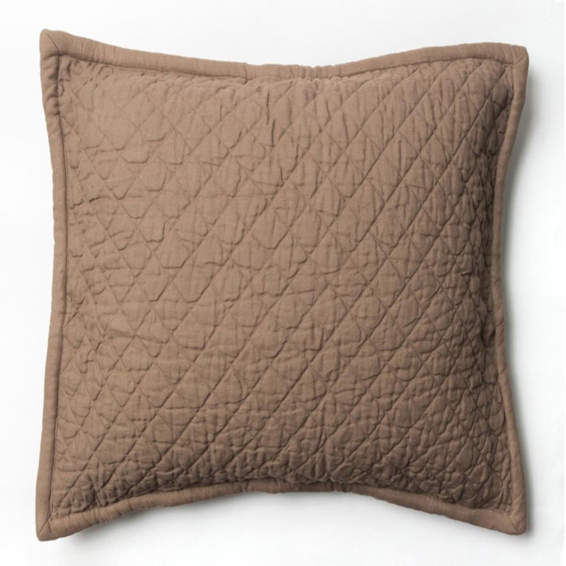 Derek Linen Blend Sham - Euro, Euro, Brown