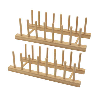 Set of 2 Bamboo Cabinet Organizers - 12" x 4.75"