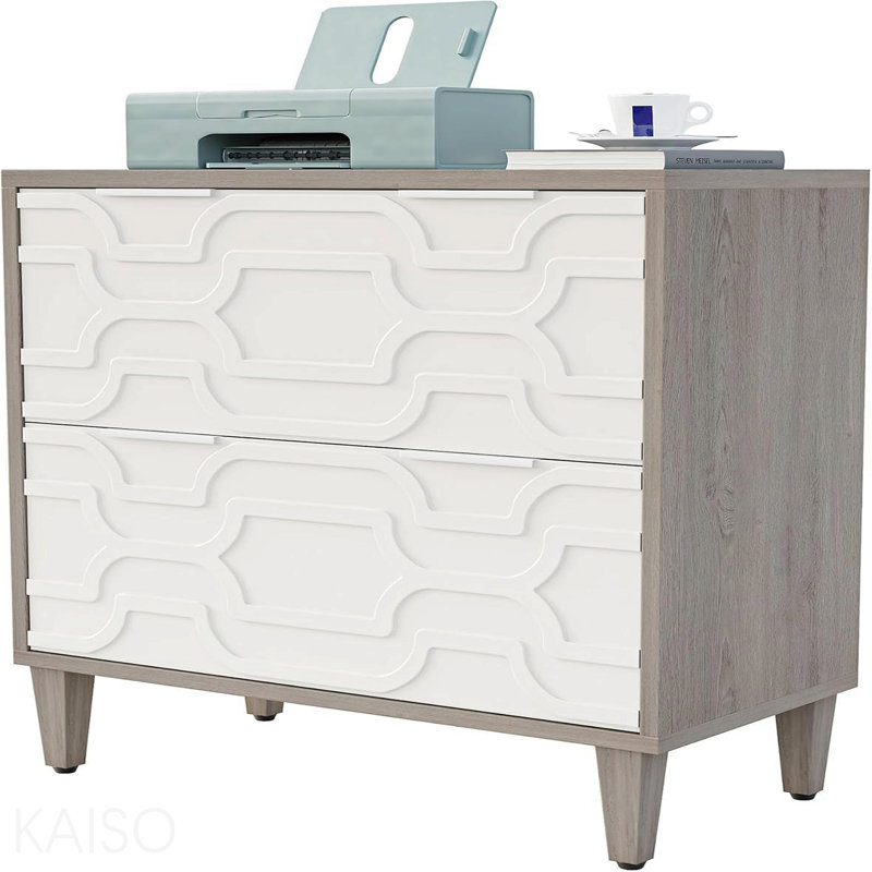 2-Drawer Gray File Cabinet Filing For A4/Letter/Legal Size Office Storage Cabinet Printer Stand With Storage Drawer For Home Office