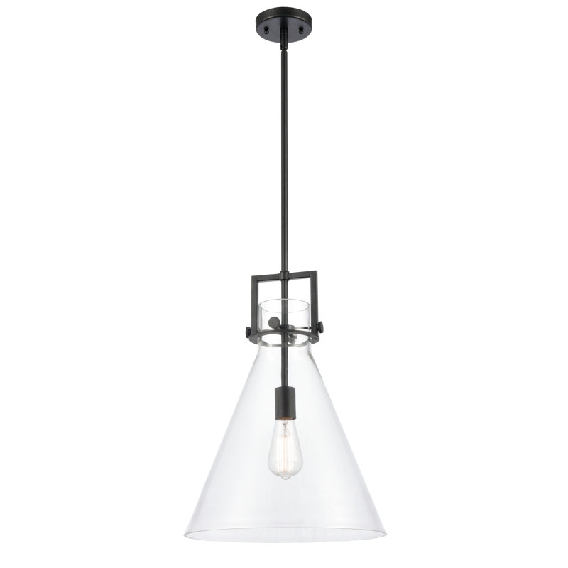 Borgen 1 - Light Single Pendant, Matte Black, 17" H x 14" W x 14" D