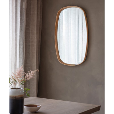 Carles Wood Flat Wall Mirror
