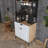 Modern Multi-Purpose Cabinet, Walnut & White, 27.6 x 73.3 x 15.7 inches | 100% Melamine Coated E1 Quality Chipboard | Numerous Shelves, Wall-Mountable, Additional Storage, 1 Drawer | Stylish & Functional Design for Any Space-529651113