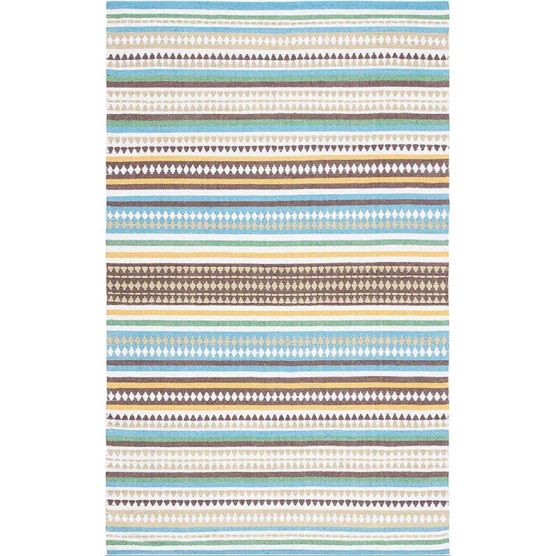 Montauk Hand Woven Cotton Striped Rug, Rectangle 4' x 6'