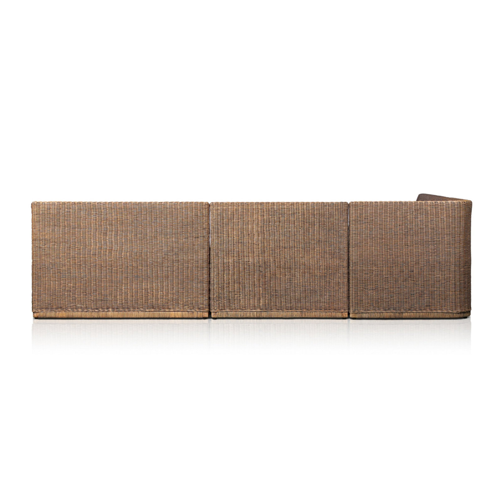 Senna 83" Woven Dining Banquette, Right Hand Facing, 32.5"H x 121.75" W x 83.25" D