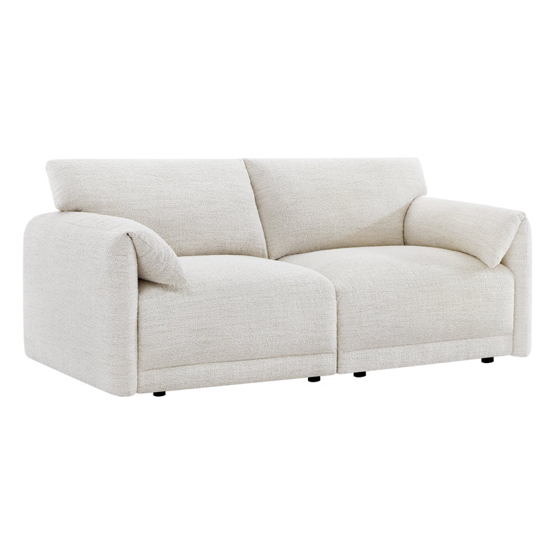 Bodhild 80.3'' Boucle 2-Piece Modular Sofa, Pearl