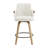 Mid-Century Modern Upholstered Swivel Barstools with Wood Legs-343583111