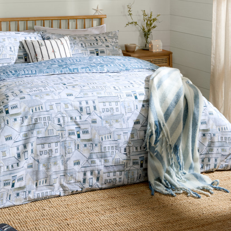 Abersoch Cotton No Pattern Duvet Cover Set with Pillowcases Included, Single Duvet Cover + 1 Standard Pillowcase