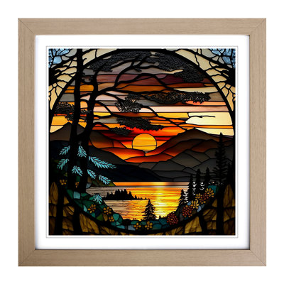 Sunrise Stained Glass Effect - Framed Print