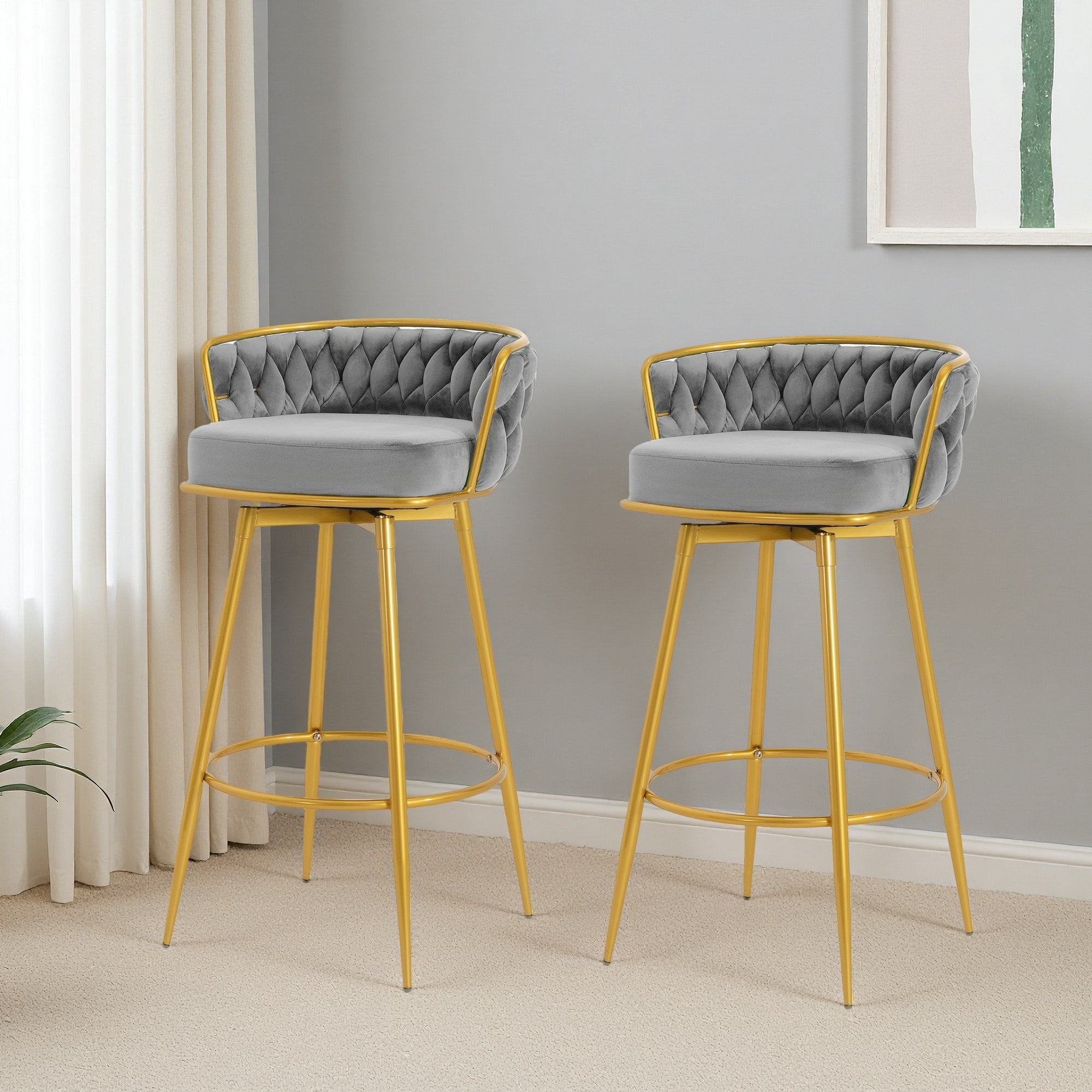 Kitchen Stools Everly Quinn Counter Stool Stools Set Grey And