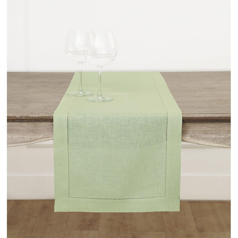 Chemin de table Home Linen 36 pouces - 100% lin pur sauge