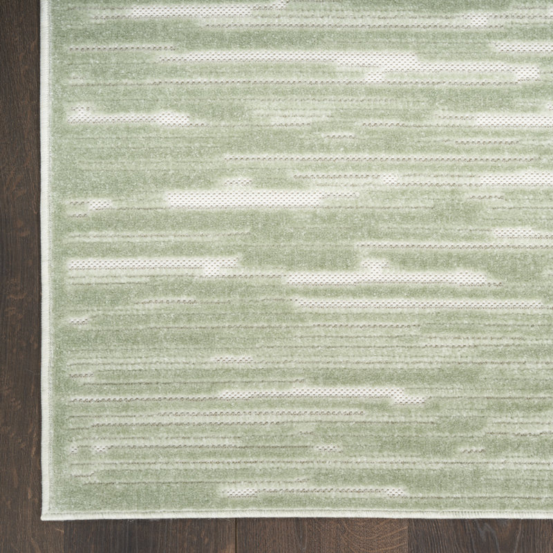 Ebern Designs Lureatha Green Modern Indoor Rug, Rectangle 3'11" x 5'11"
