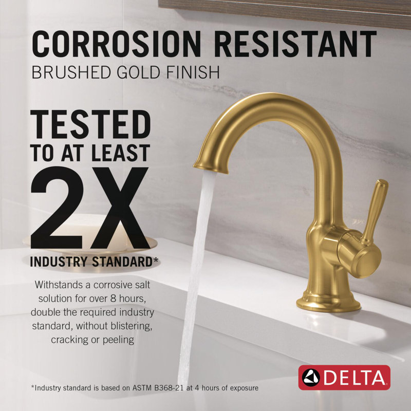 Single Handle Bathroom Faucet, Brushed Gold